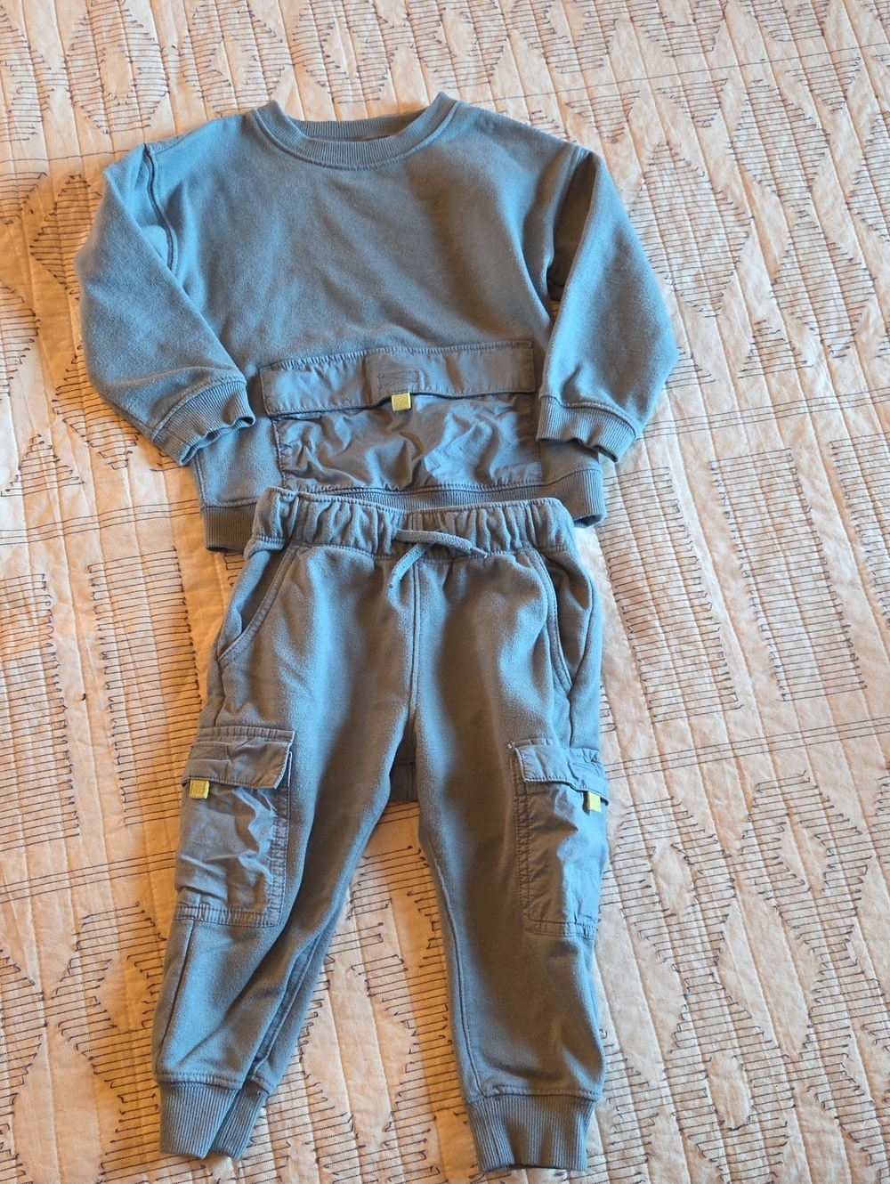 Carter's Dusty Blue Cargo Sweatpants & Sweatshirt Set